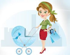 Woman Shopping logo design